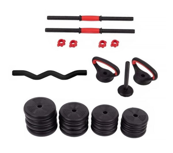 Набор гантелей с W-образным грифом 7 в 1 AMETIST 30 кг